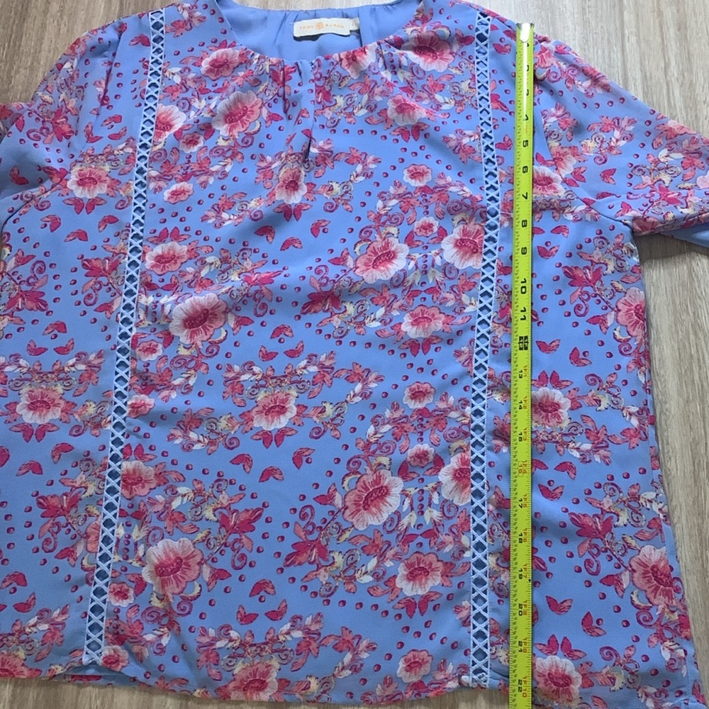 Tory Burch Long Sleeve Floral Blouse Size 0 - Picture 8 of 9